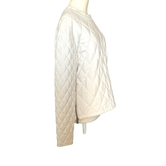 Athleta Retroplush Quilted Crewneck Sweatshirt Womens Size S Cream EUC - Picture 8 of 12